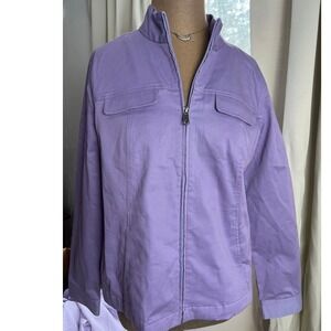 Tog Shop‎ purple cotton jacket M NWT pockets collar feminine cruise resort